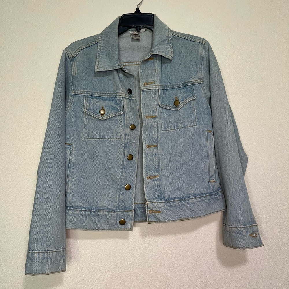 American Apparel Denim Jean Jacket Button Down Size XXS